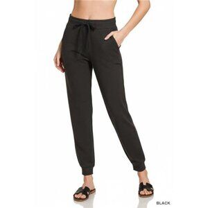 Zenana Drawstring Scuba Joggers with Pockets